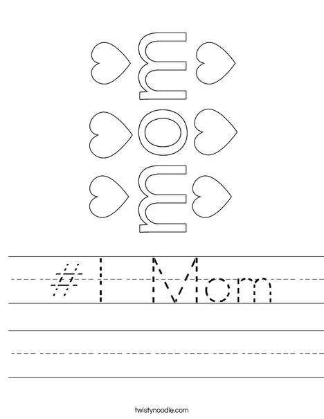 #1 Mom Worksheet - Twisty Noodle