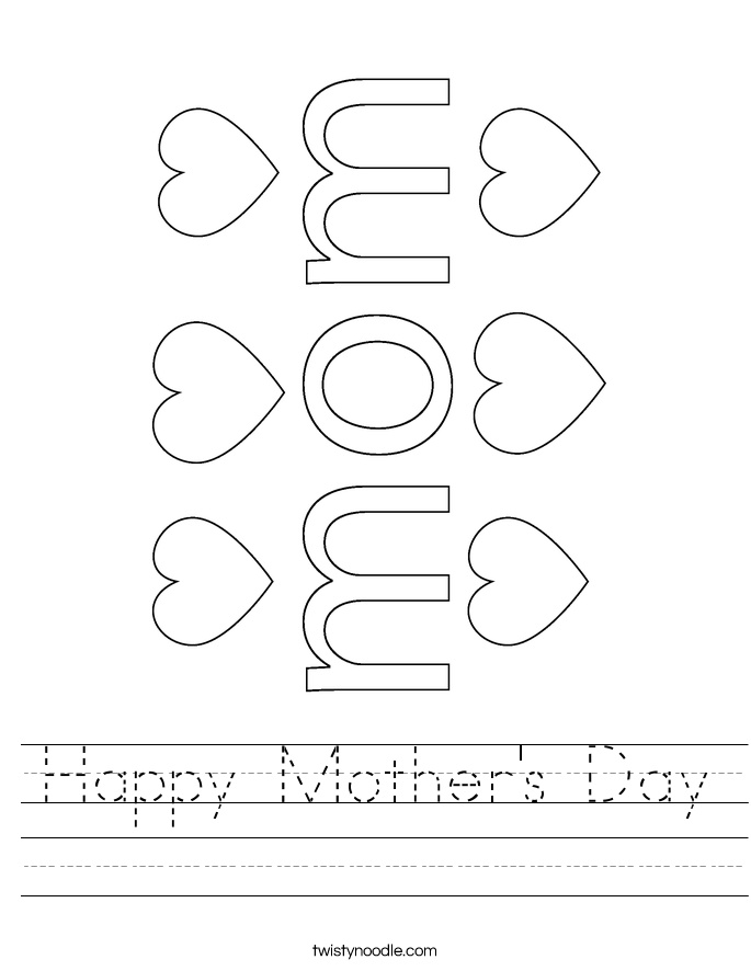 Happy Mother's Day Worksheet - Twisty Noodle