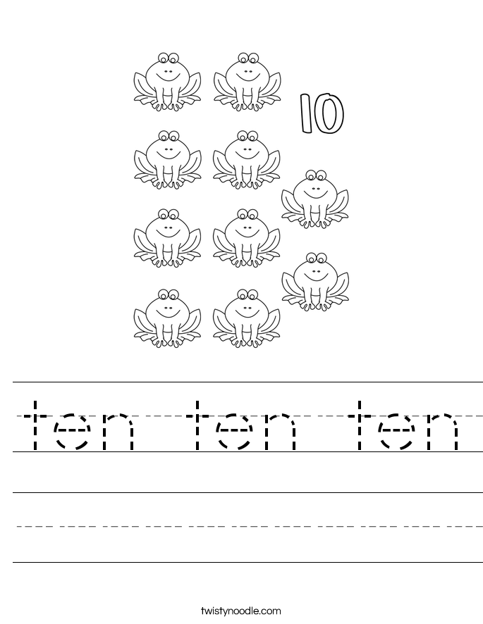 ten ten ten Worksheet - Twisty Noodle