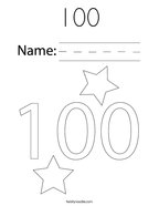 100 Coloring Page