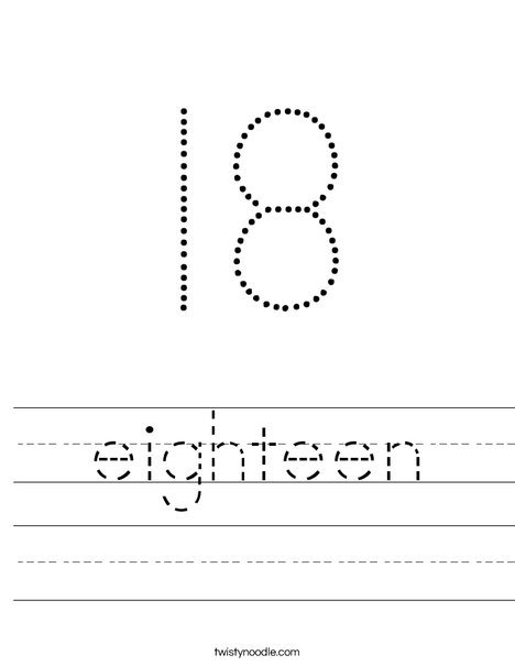 eighteen Worksheet - Twisty Noodle