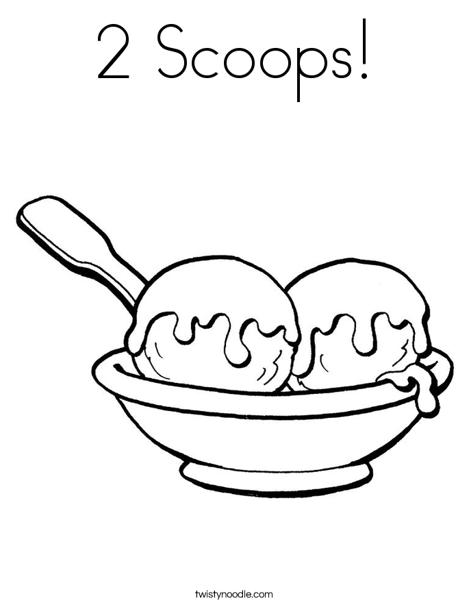 Ice Cream Coloring Pages Twisty Noodle 2 Scoops Page Gambar