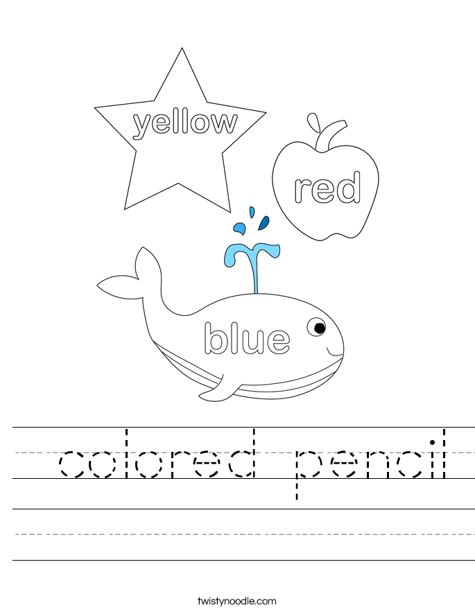 colored pencil Worksheet Twisty Noodle