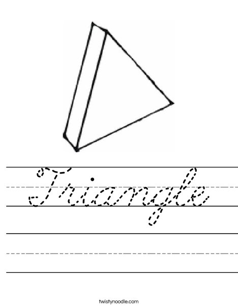 Triangle Worksheet - Cursive - Twisty Noodle