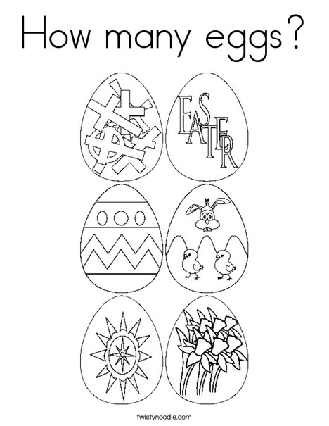 How Many Eggs Coloring Page - Twisty Noodle