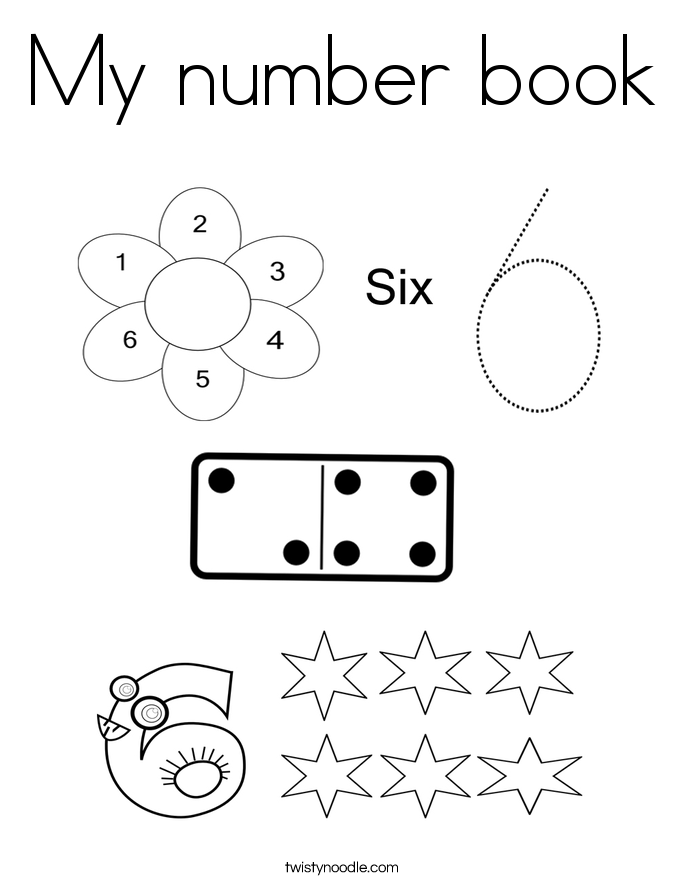 My number book Coloring Page - Twisty Noodle