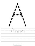 Anna Worksheet