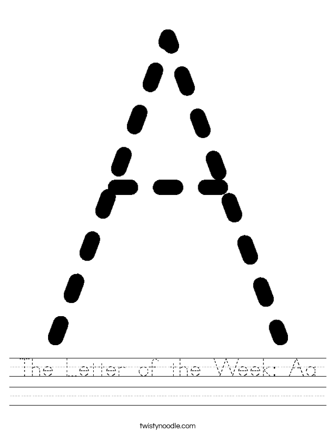 The Letter Of The Week Aa Worksheet Twisty Noodle