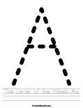 The Letter of the Week: Aa Worksheet