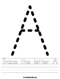 Trace the letter A Worksheet