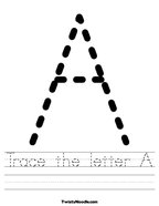 Trace the letter A Handwriting Sheet