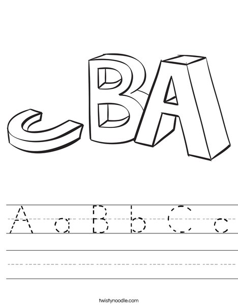 A a B b C c Worksheet - Twisty Noodle