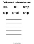 Put the words in alphabetical order Coloring Page