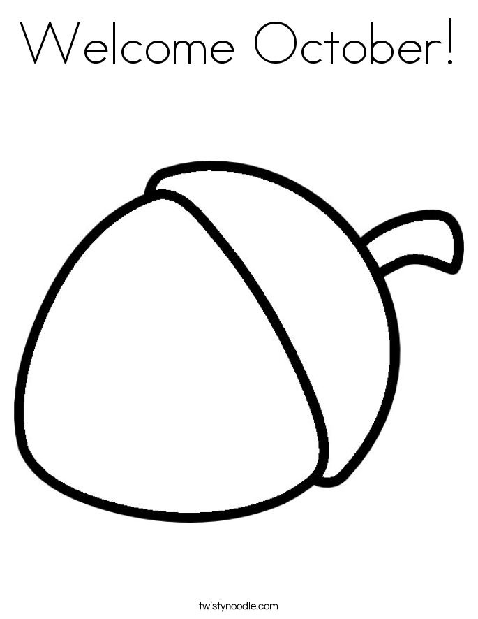 Welcome October Coloring Page - Twisty Noodle