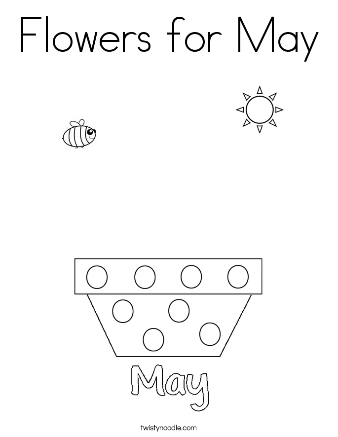 Flowers for May Coloring Page - Twisty Noodle