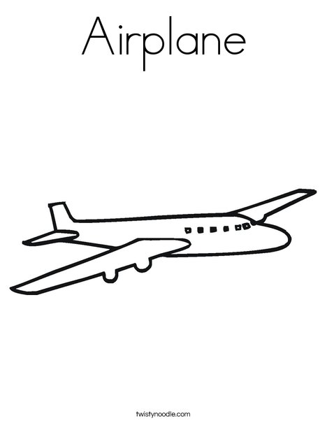 Airplane Coloring Page - Twisty Noodle