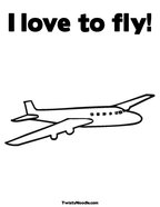I love to fly Coloring Page
