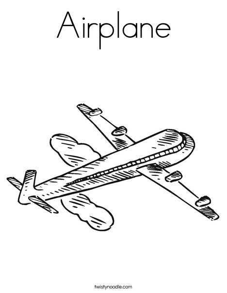 Airplane Coloring Page - Twisty Noodle