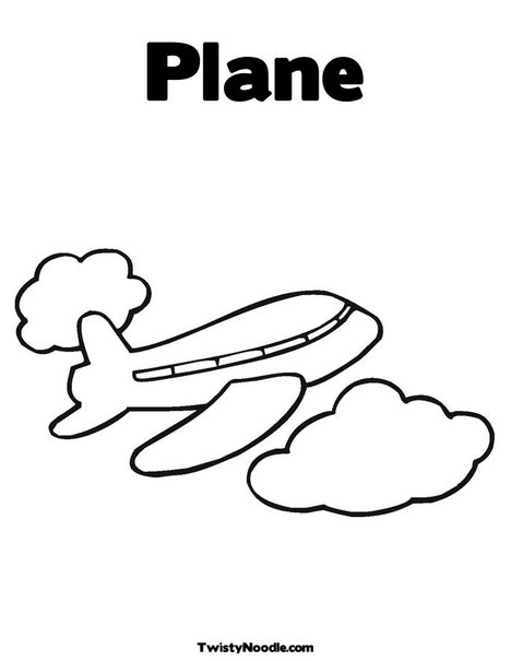 Plane Colouring Pages