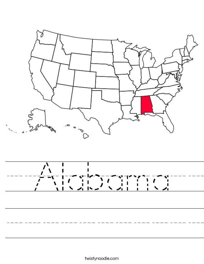 Alabama Worksheet - Twisty Noodle