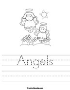 Angels Handwriting Sheet