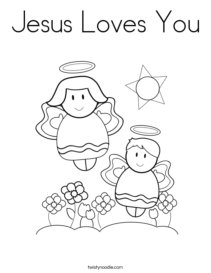 Jesus Loves You Coloring Page - Twisty Noodle