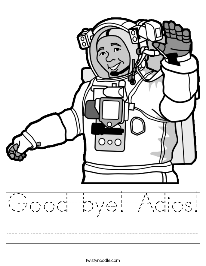 Good bye Adios Worksheet - Twisty Noodle