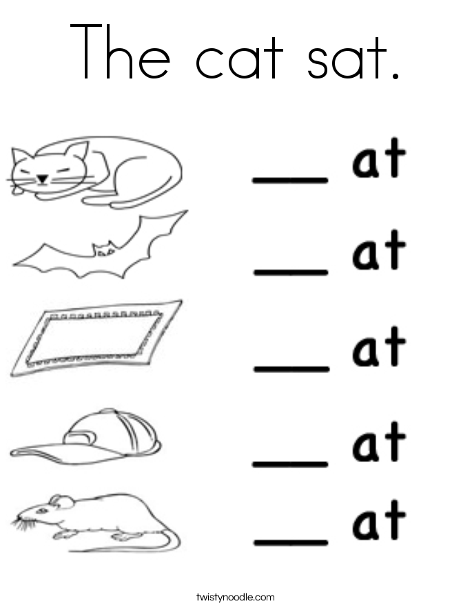 Free Worksheet At Cat Sat Rhyme Free Worksheet At Cat Sat Rhyme