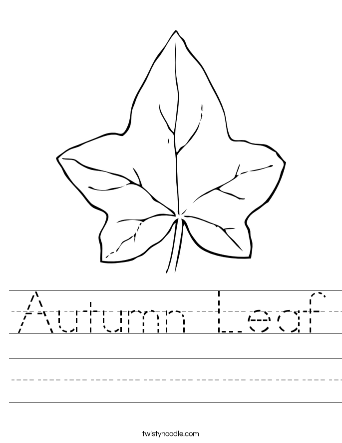 Autumn Leaf Worksheet Twisty Noodle