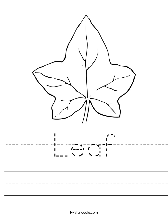 Leaf Worksheet - Twisty Noodle