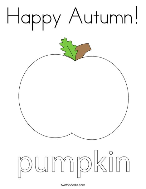 Happy Autumn Coloring Page - Twisty Noodle