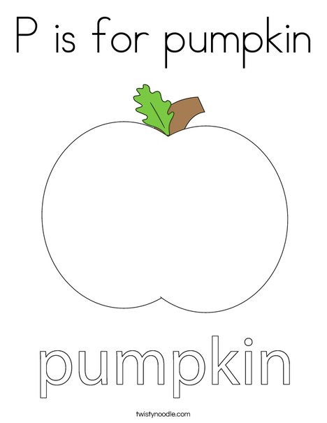 P is for pumpkin Coloring Page - Twisty Noodle