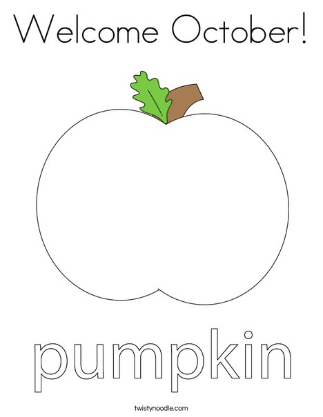 Welcome October Coloring Page - Twisty Noodle