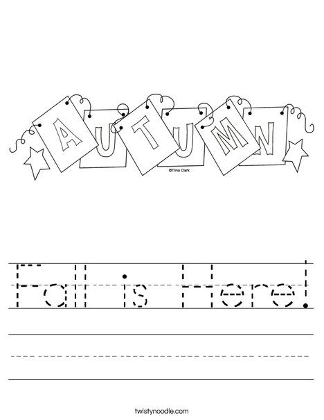 Fall is Here Worksheet - Twisty Noodle