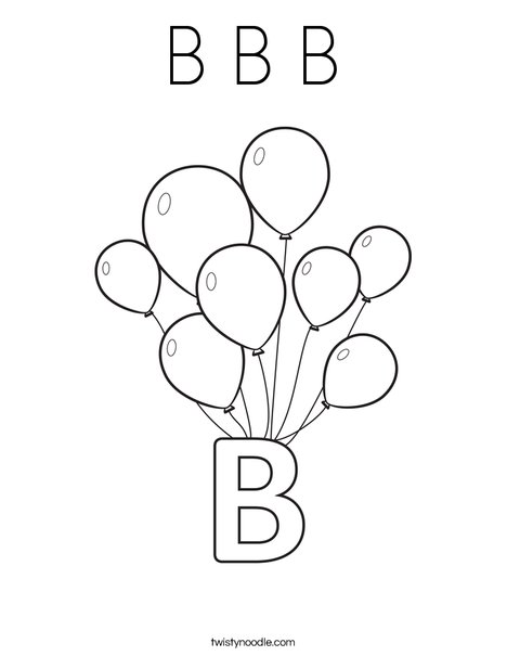 B B B Coloring Page Twisty Noodle B B B Coloring Page Twisty Noodle
