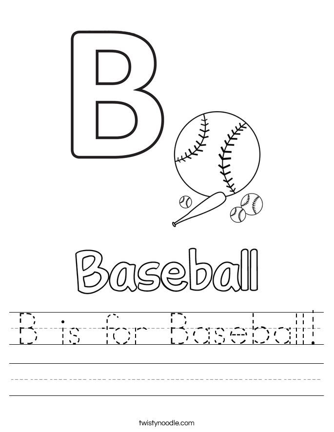 B Is For Baseball Worksheet - Twisty Noodle