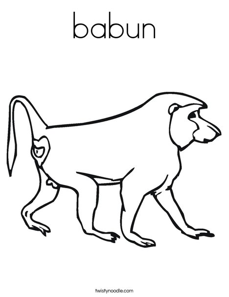 baboons coloring pages - photo #8