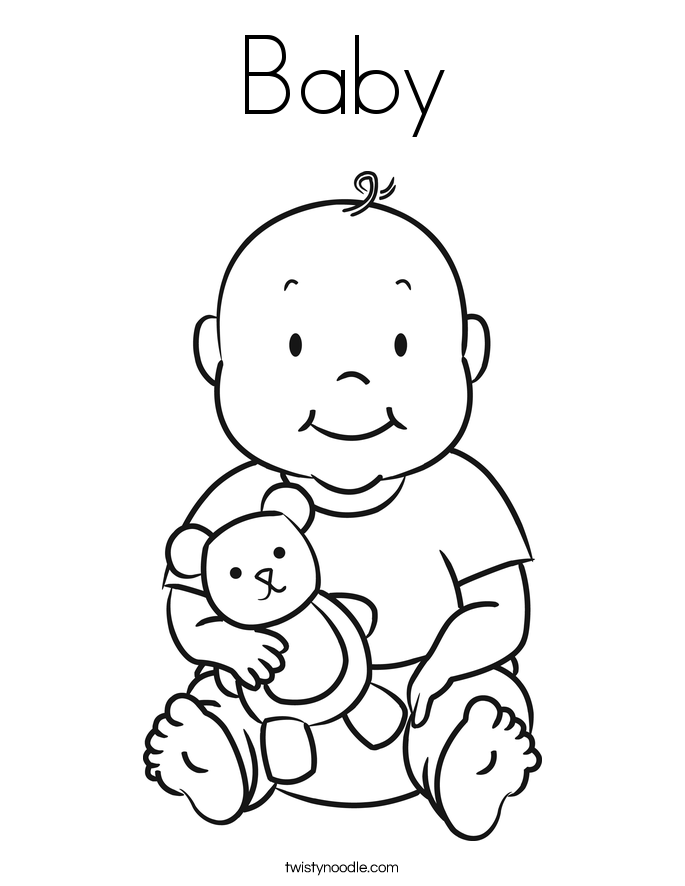 Baby Coloring Page - Twisty Noodle