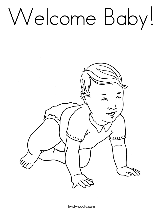 Baby Coloring Page Twisty Noodle Pages