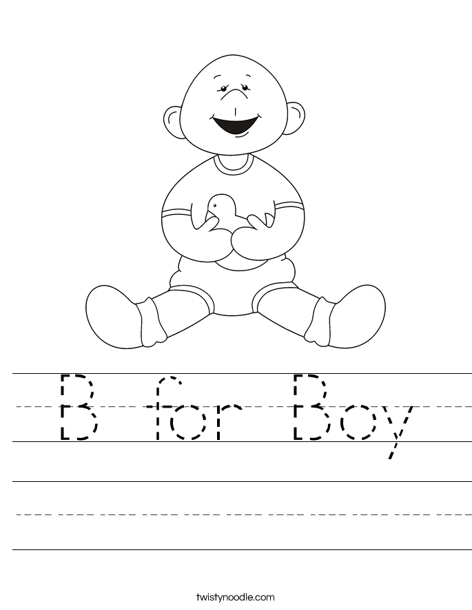 B For Boy Worksheet - Twisty Noodle