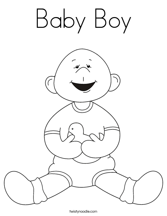 Baby Boy Coloring Page - Twisty Noodle