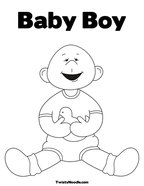 Baby Boy Coloring Page