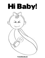 Hi Baby Coloring Page