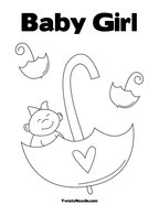 Baby Girl Coloring Page
