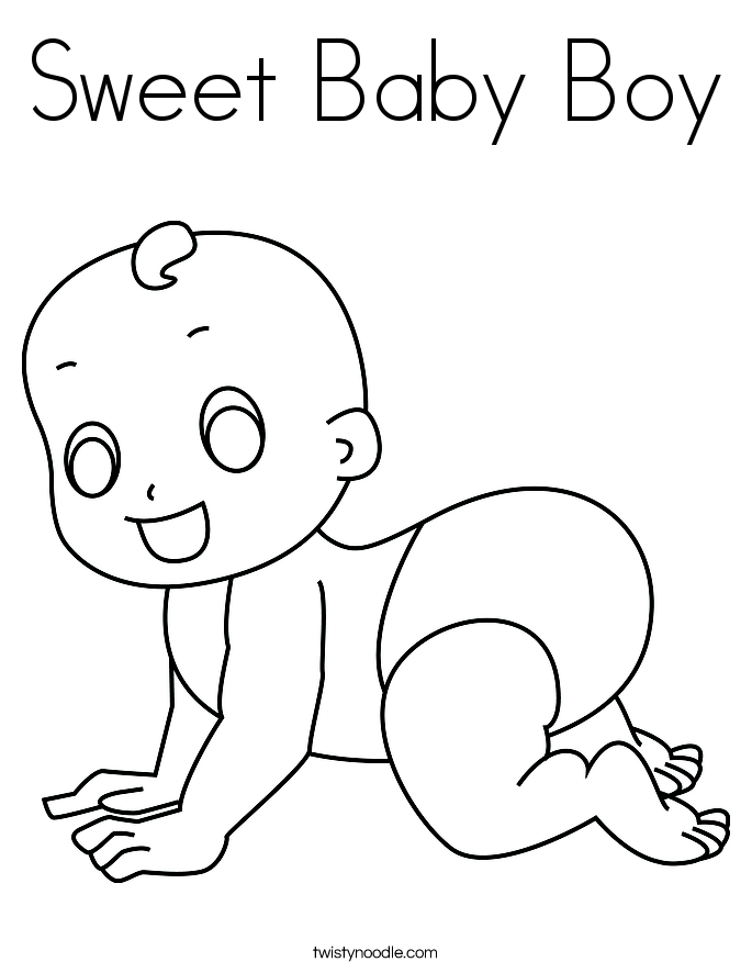 Sweet Baby Boy Coloring Page - Twisty Noodle