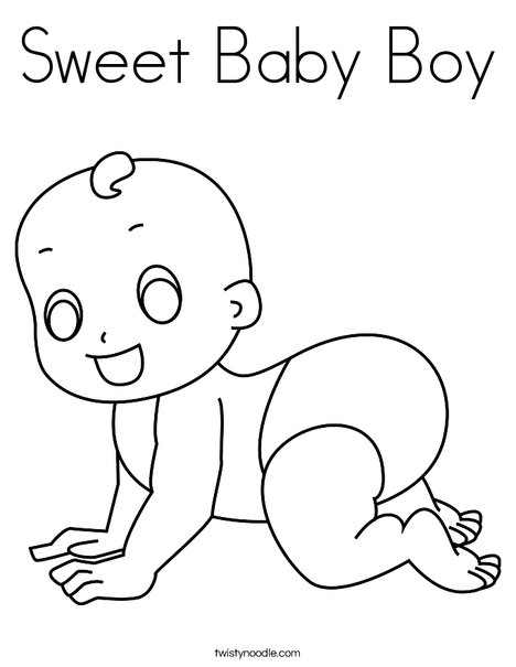 Sweet Baby Boy Coloring Page - Twisty Noodle