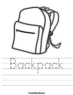 Backpack Handwriting Sheet