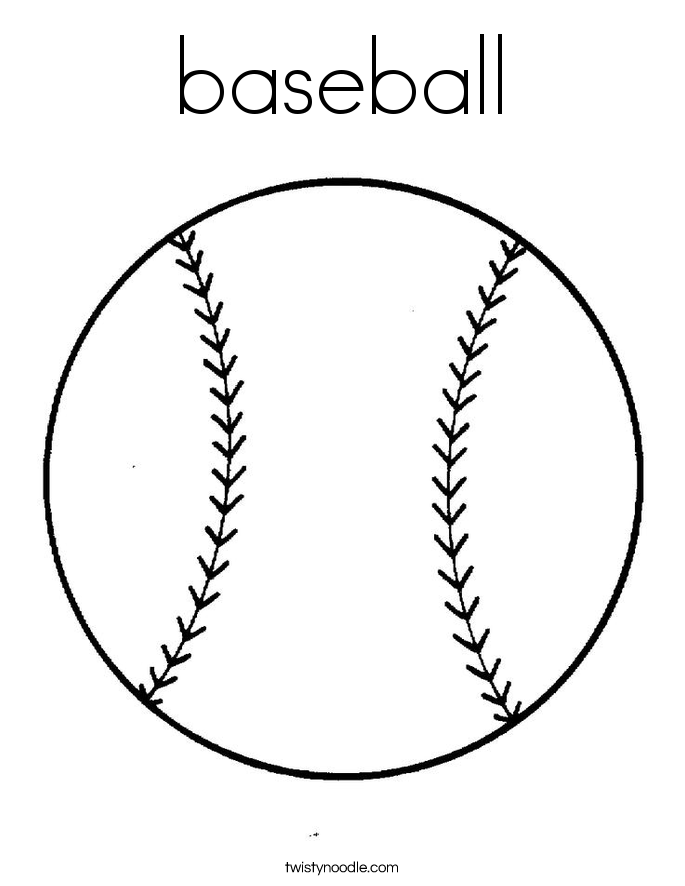 baseball Coloring Page - Twisty Noodle