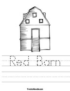 Red Barn Handwriting Sheet