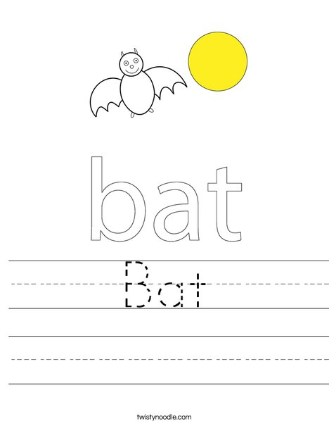Bat Worksheet - Twisty Noodle